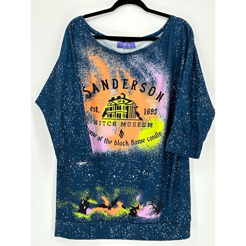 FOR G&PL XL Sanderson Witch Museum Halloween Graphic Tunic Top Oversized